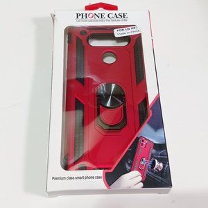 Phone case LG K51 red jard case with built in finger ring